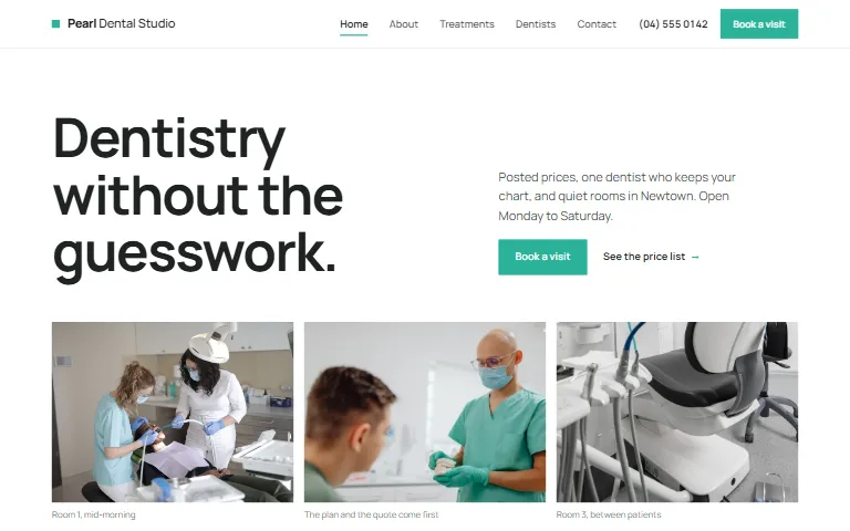 Pearl Dental Studio, a starting design